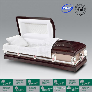 LUXES Burial Wooden Caskets For Cremation Red Colord Flower Casket